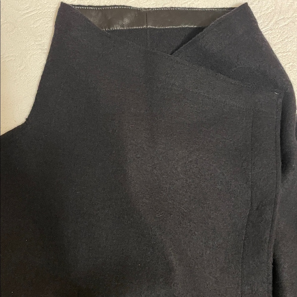 Black Eileen Fisher Wool Coat - Picture 8 of 12